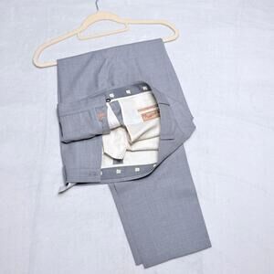 Marco Pescarolo Napoli Trousers Men's 38W Grey 100% Virgin Wool